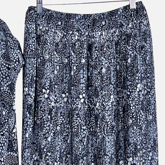 Vintage 90s Y2K Womens 2 Piece Shades of Blue Floral Paisley Top & Skirt Set M/L - Picture 8 of 16